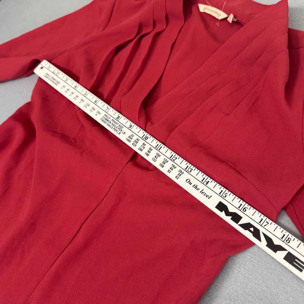 Soft Surroundings Blouse Women PXS Pleated V-Neck Work Office Professional Red - Picture 6 of 9